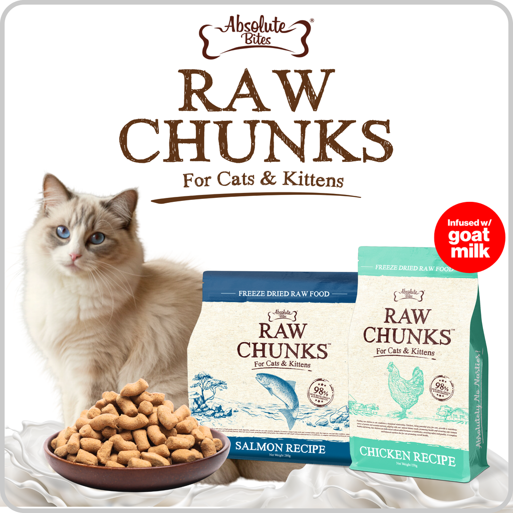 Absolute Bites Raw Chunks Freeze Dried Raw Food for Cats & Kittens.