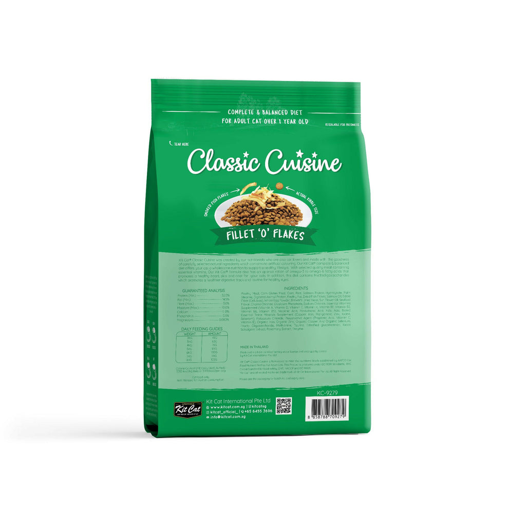 Kit Cat Premium Cat Dry Food -  Fillet 'O' Flakes (1.2kg).