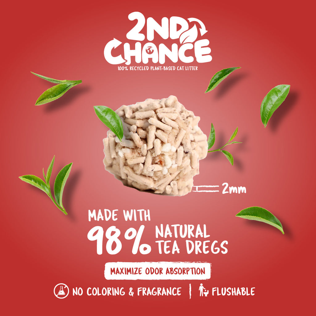 [CTN OF 6] Kit Cat 2nd Chance Plant-Based Cat Litter - Black Tea Leaves (6 X 2.5KG).