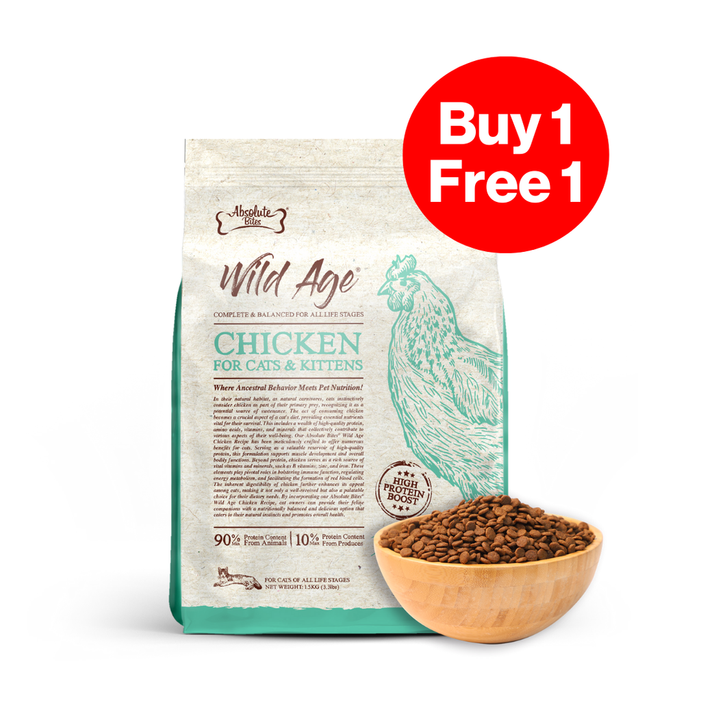 Absolute Bites Wild Age Dry Cat Food - Chicken (3.3lbs).
