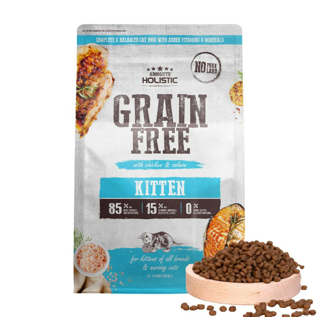 Absolute Holistic Grain Free Dry Cat Food - Kitten Dry (10lbs).