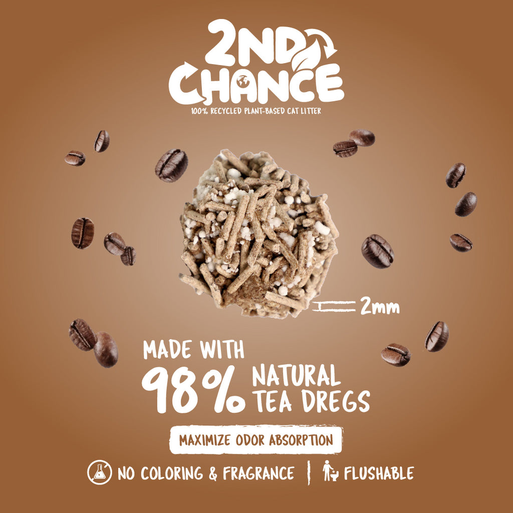 [CTN OF 6] Kit Cat 2nd Chance Plant-Based Cat Litter - Coffee Beans (6 X 2.5KG).