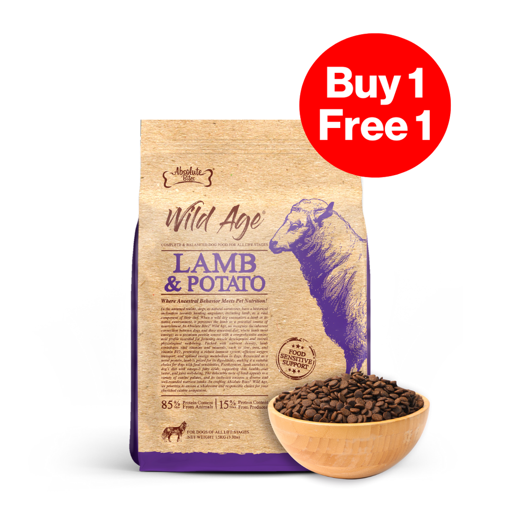 Absolute Bites Wild Age Dry Dog Food - Lamb & Potato (3.3lbs).