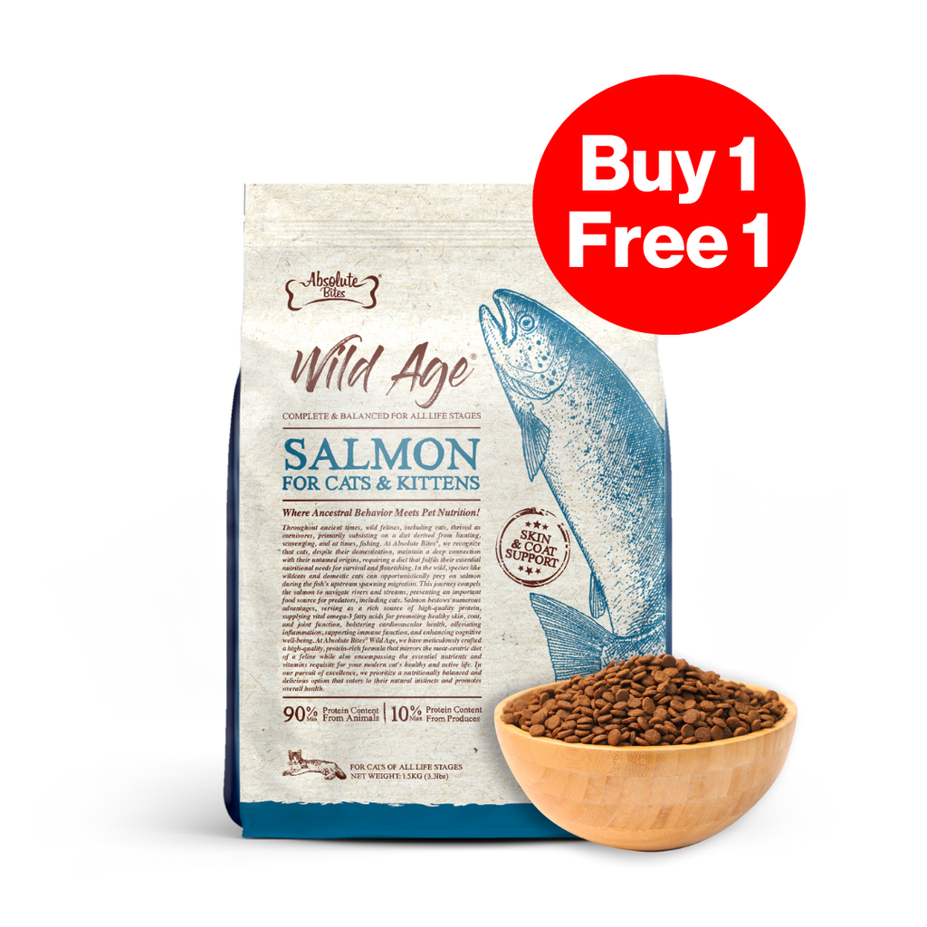 Absolute Bites Wild Age Dry Cat Food - Salmon (3.3lbs).