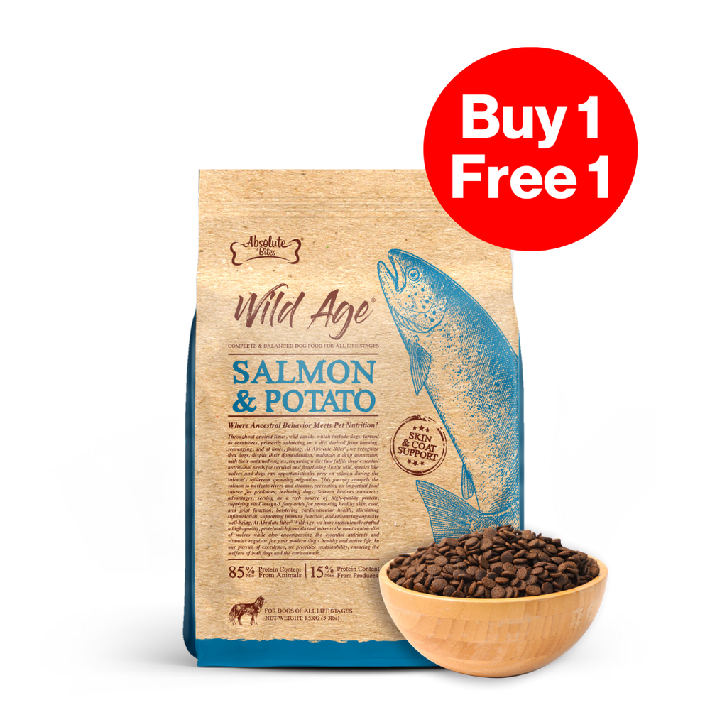 Absolute Bites Wild Age Dry Dog Food - Salmon & Potato (3.3lbs).