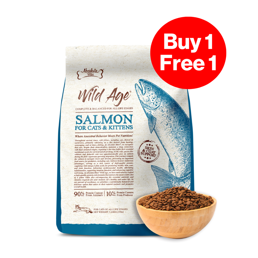 Absolute Bites Wild Age Dry Cat Food - Salmon (12lbs).