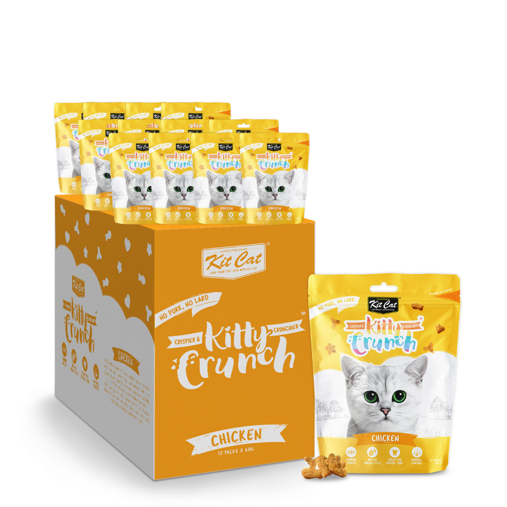 [CTN OF 12] Kit Cat Kitty Crunch Cat Treat - Chicken (12x60g).