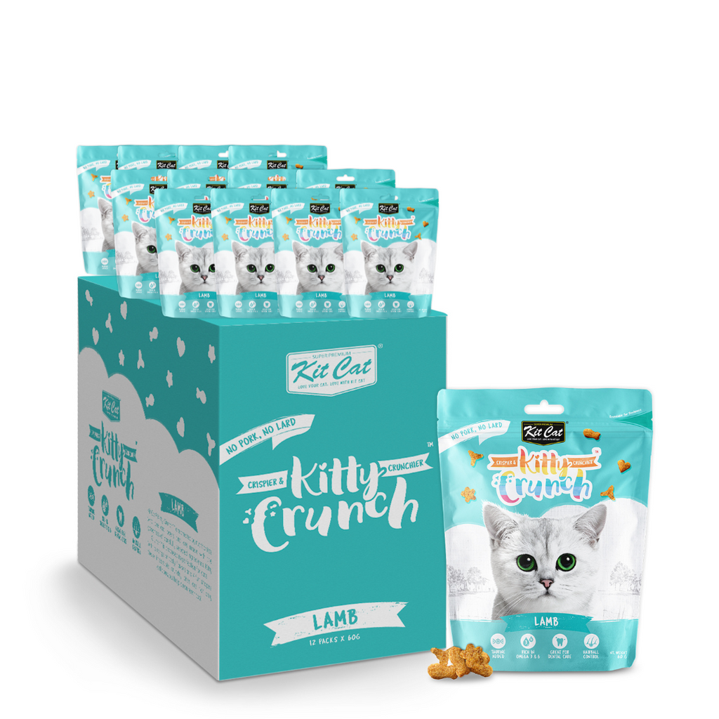 [CTN OF 12] Kit Cat Kitty Crunch Cat Treat - Lamb (12x60g).