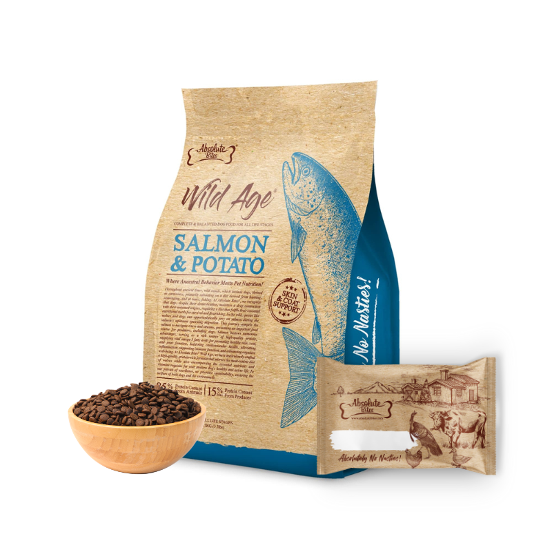 Absolute Bites Wild Age Dry Dog Food - Salmon & Potato (Sample).