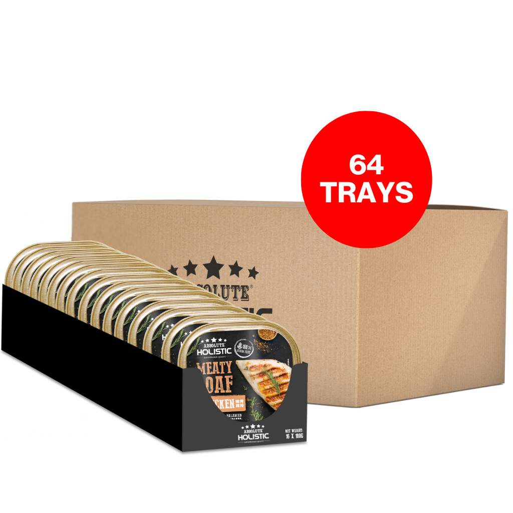 [CTN of 64] Absolute Holistic Complete & Balanced Meaty Loaf Wet Tray Food for Dog - Chicken (100g x 64).