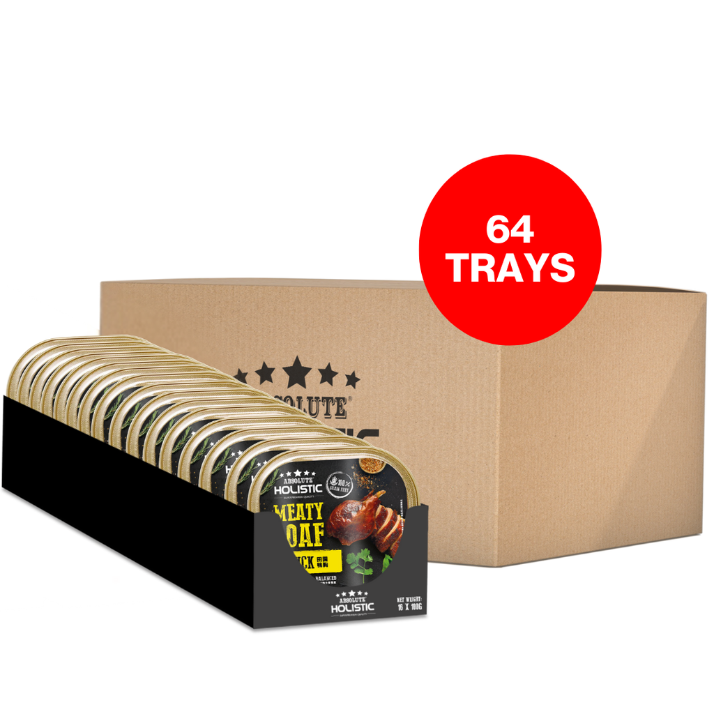 [CTN of 64] Absolute Holistic Complete & Balanced Meaty Loaf Wet Tray Food for Dog - Duck (100g x 64).