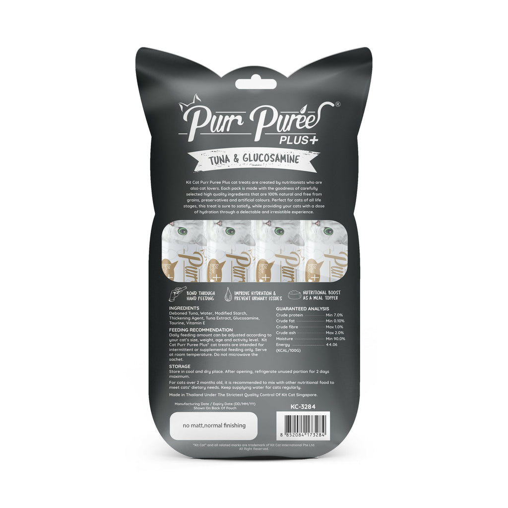 Kit Cat Purr Puree Plus+ Liquid Cat Treats - Tuna Joint Care (4x15g).