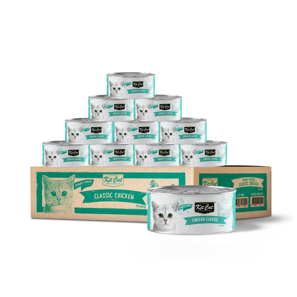 [CTN OF 24] Kit Cat Deboned Toppers Cat Canned Food - Chicken Classic (80g).