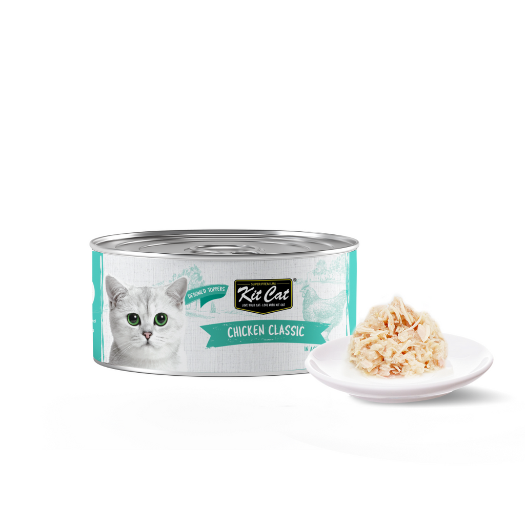 [CTN OF 24] Kit Cat Deboned Toppers Cat Canned Food - Chicken Classic (80g).