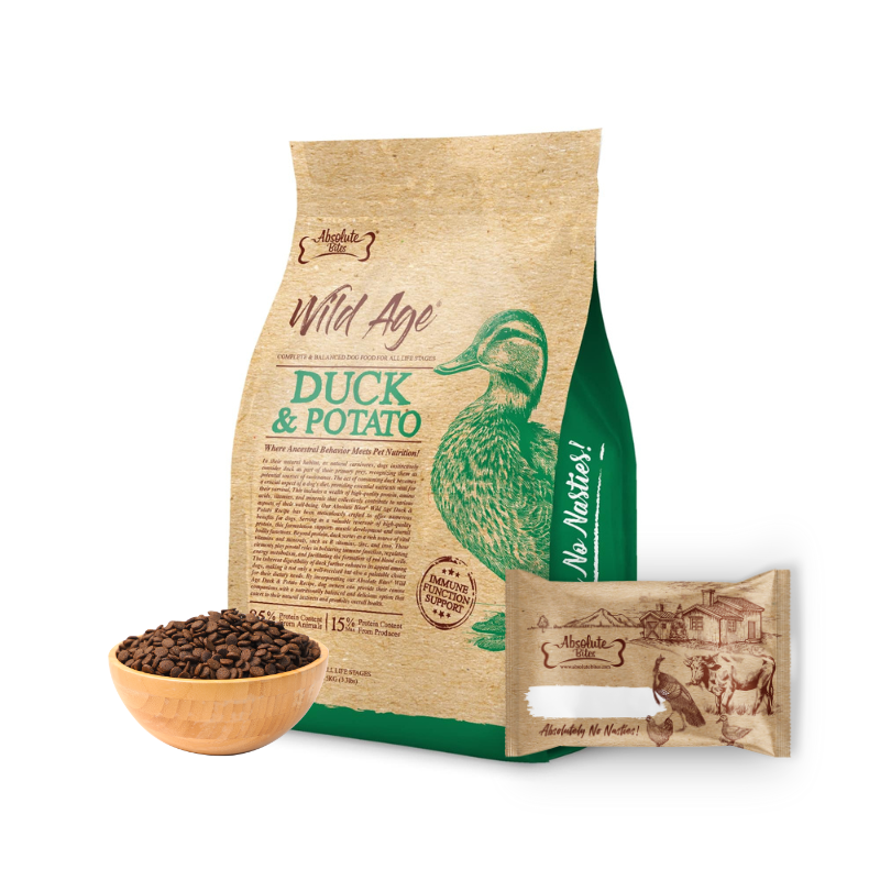 Absolute Bites Wild Age Dry Dog Food - Duck & Potato (Sample).