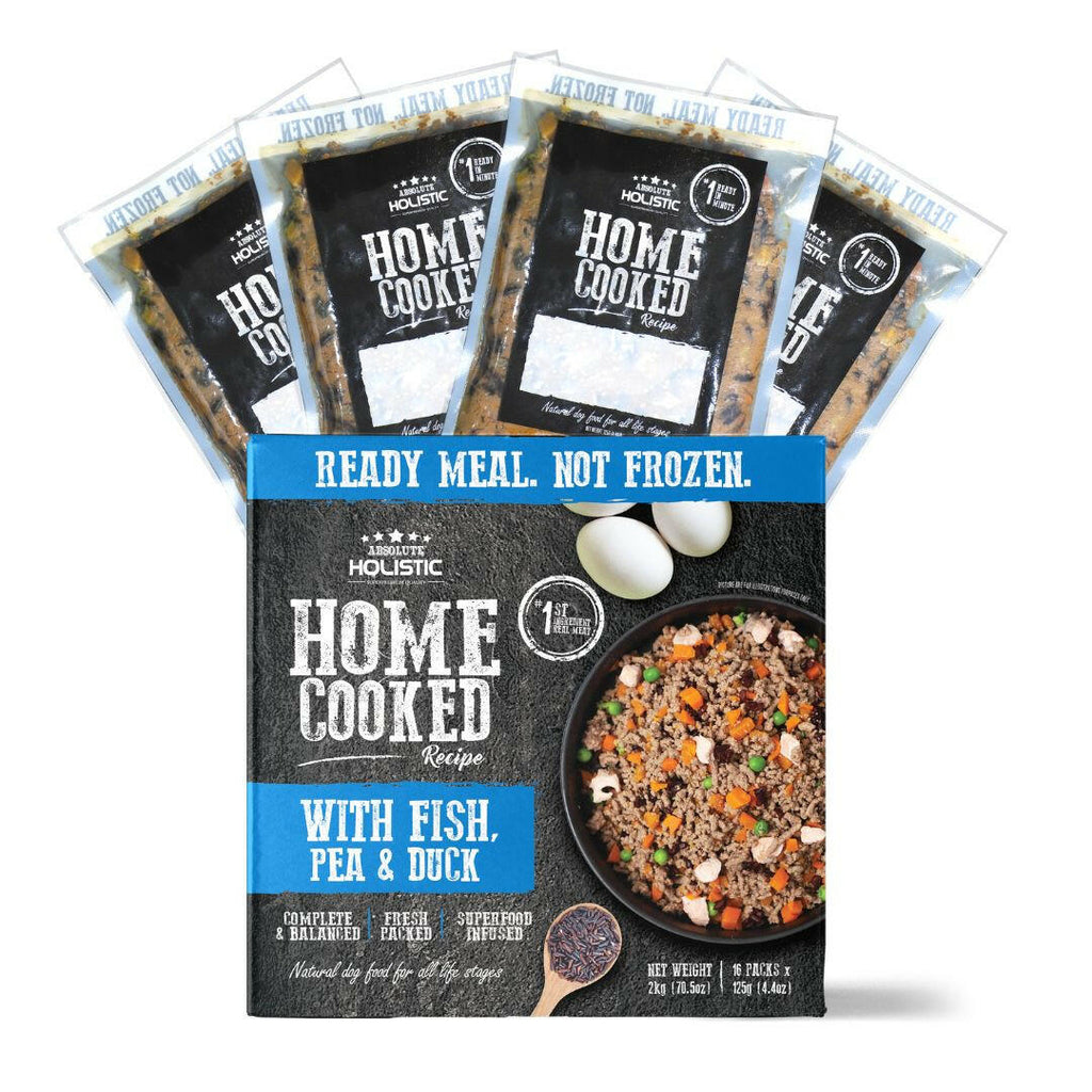 Absolute Holistic Home Cooked Style Recipe Gently Cooked Dog Food (2kg) - Fish, Peas & Duck.