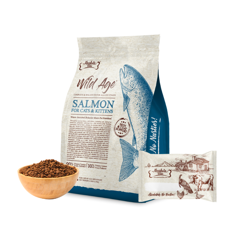 Absolute Bites Wild Age Dry Cat Food - Salmon (Sample).