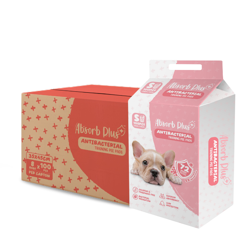 [CTN OF 8] Absorb Plus Antibacterial Pee Pad Pet Sheets - S (8x100pcs) | 35cm x 45cm.