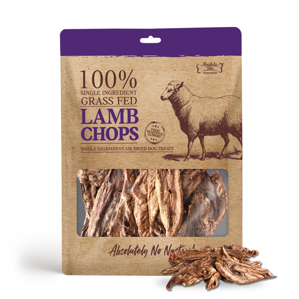 Absolute Bites Single Ingredient Air Dried Treats for Dogs - Lamb Chop (40g).