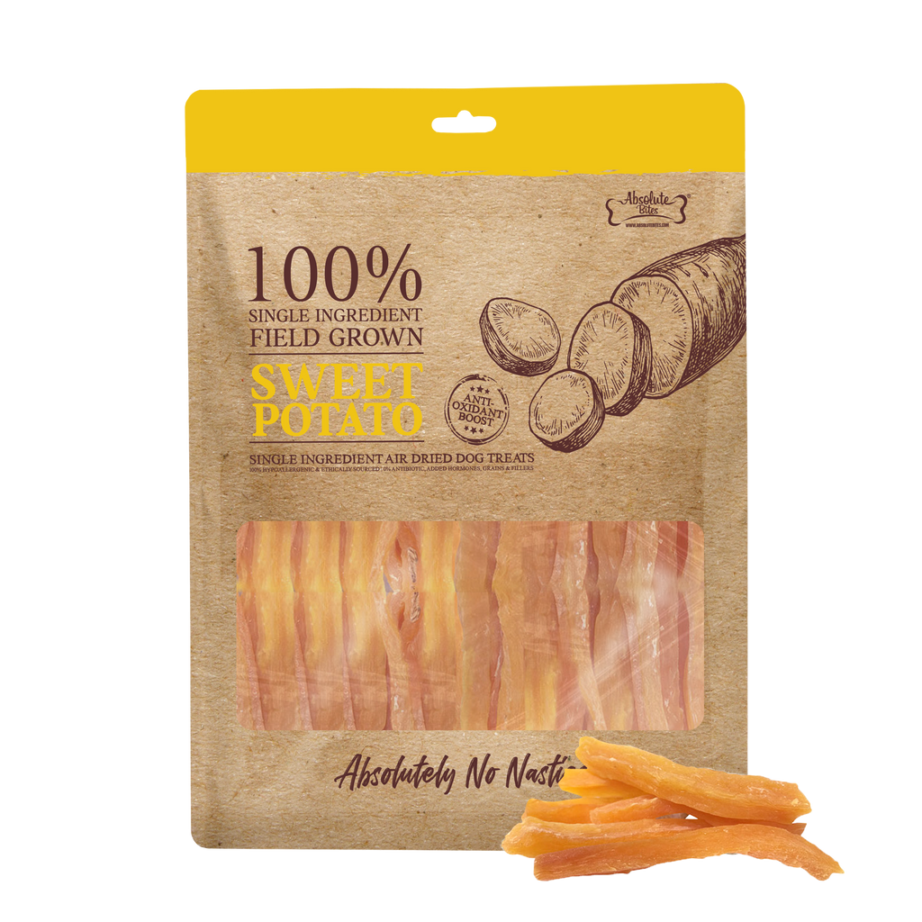 Absolute Bites Single Ingredient Air Dried Treats for Dogs - Sweet Potato (240g).