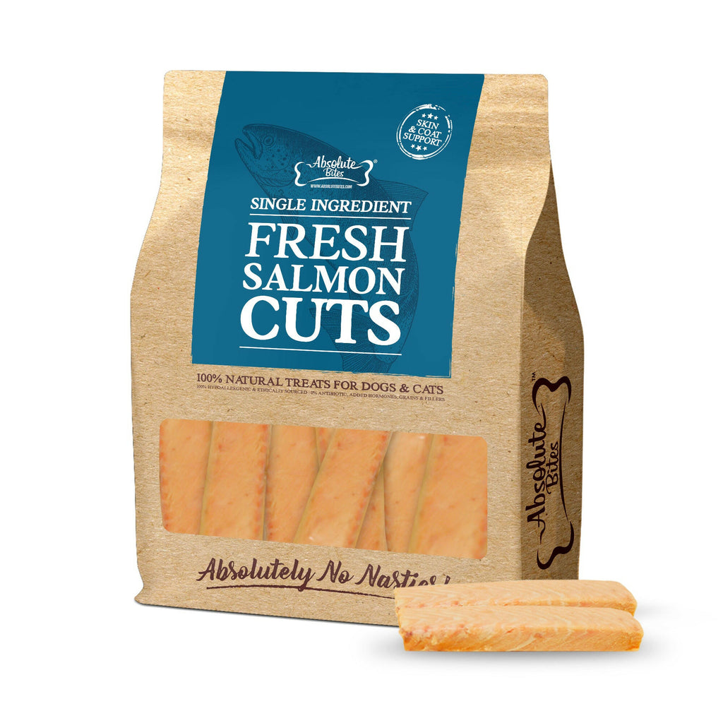 Absolute Bites Single Ingredient Fresh Cuts Treat for Cats & Dogs - Salmon Cut (240g) | 12pcs.