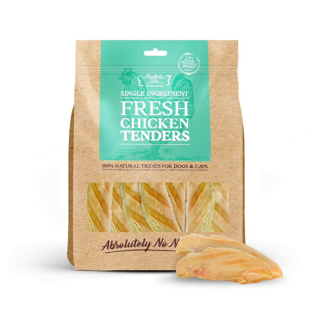 Absolute Bites Single Ingredient Fresh Cuts Treat for Cats & Dogs - Chicken Tenderloin (360g) | 12pcs.