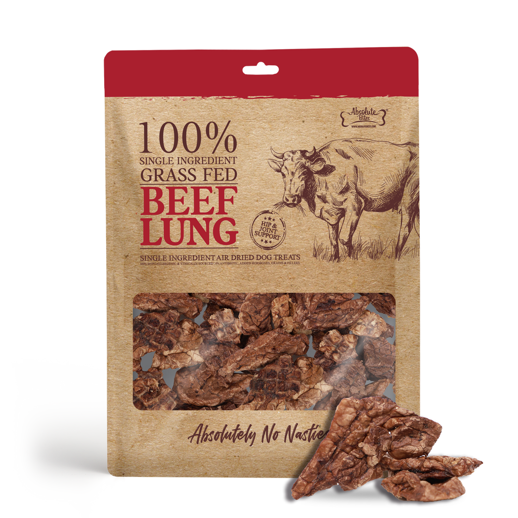 Absolute Bites Single Ingredient Air Dried Treats For Dogs - Beef Lung (40g).