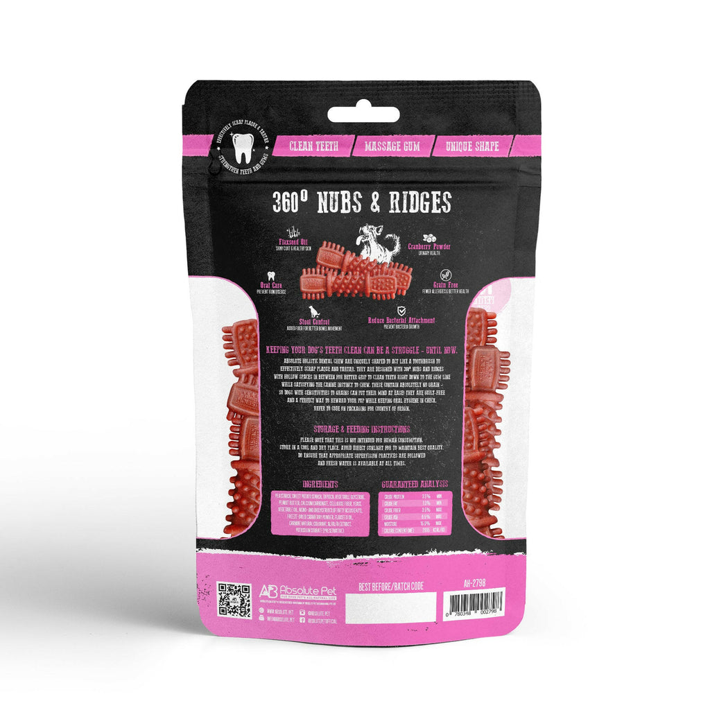 Absolute Holistic Value Pack Dental Chews for Dogs -  Cranberry (160g).