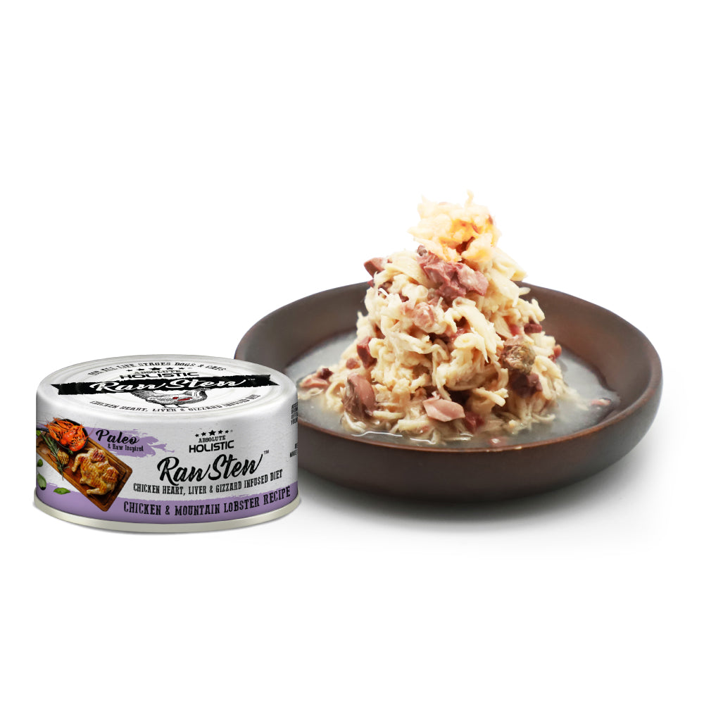 Absolute Holistic Raw Stew Canned Food for Cats & Dogs - Chicken & Lobster (80g).