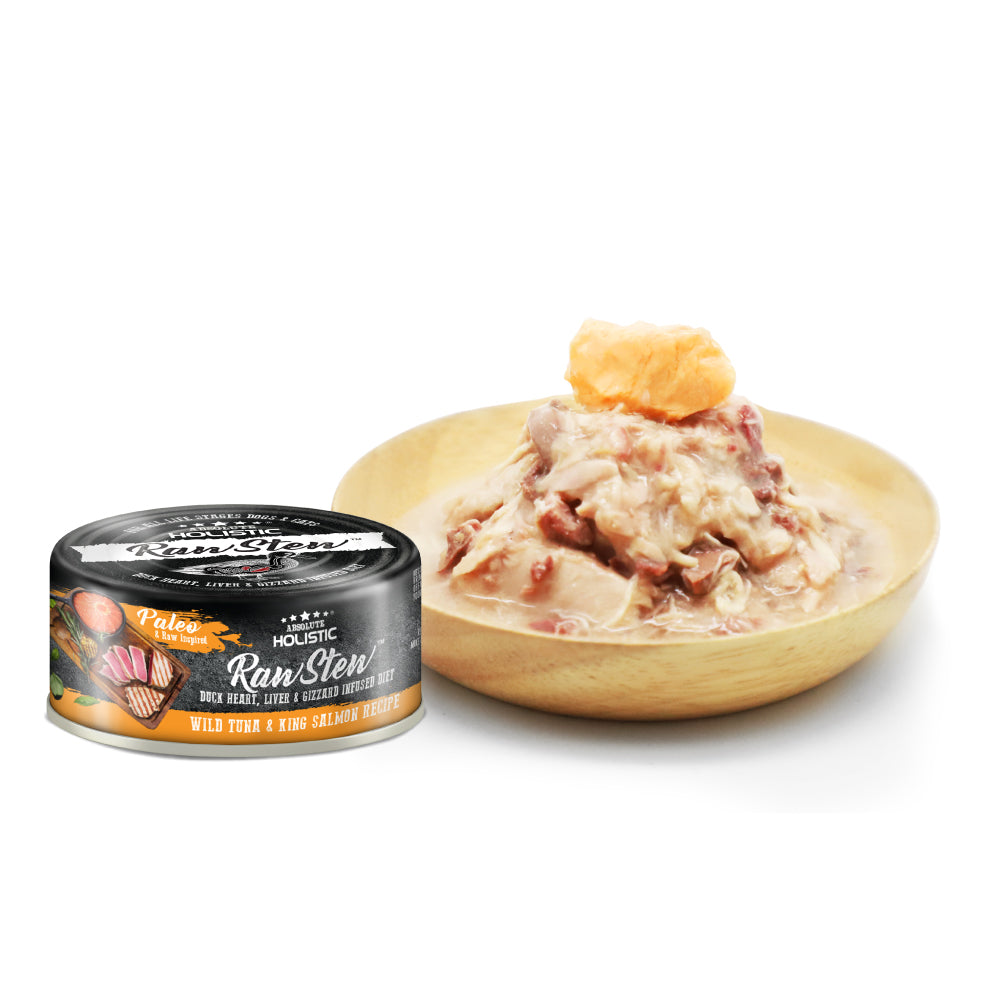 Absolute Holistic Raw Stew Canned Food for Cats & Dogs - Tuna & Salmon (80g).