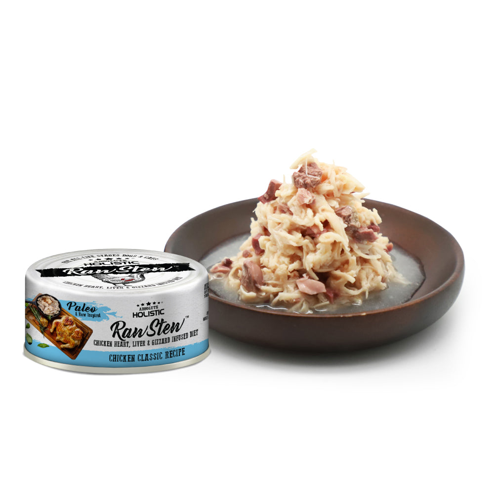 Absolute Holistic Raw Stew Canned Food for Cats & Dogs - Chicken Classic (80g).