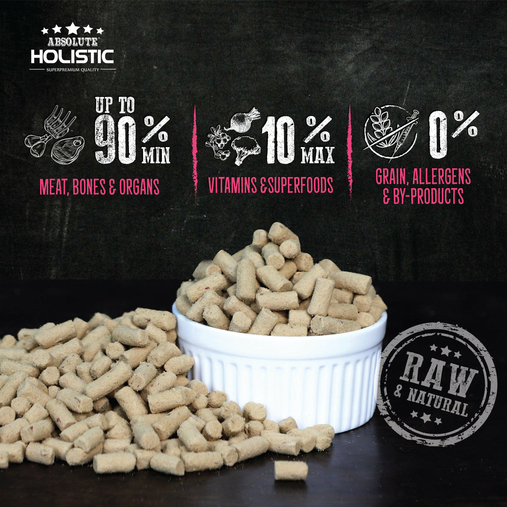 Absolute Holistic Raw in the Bag Complete Freeze Dried Dog Food - Pork Bites (14oz).