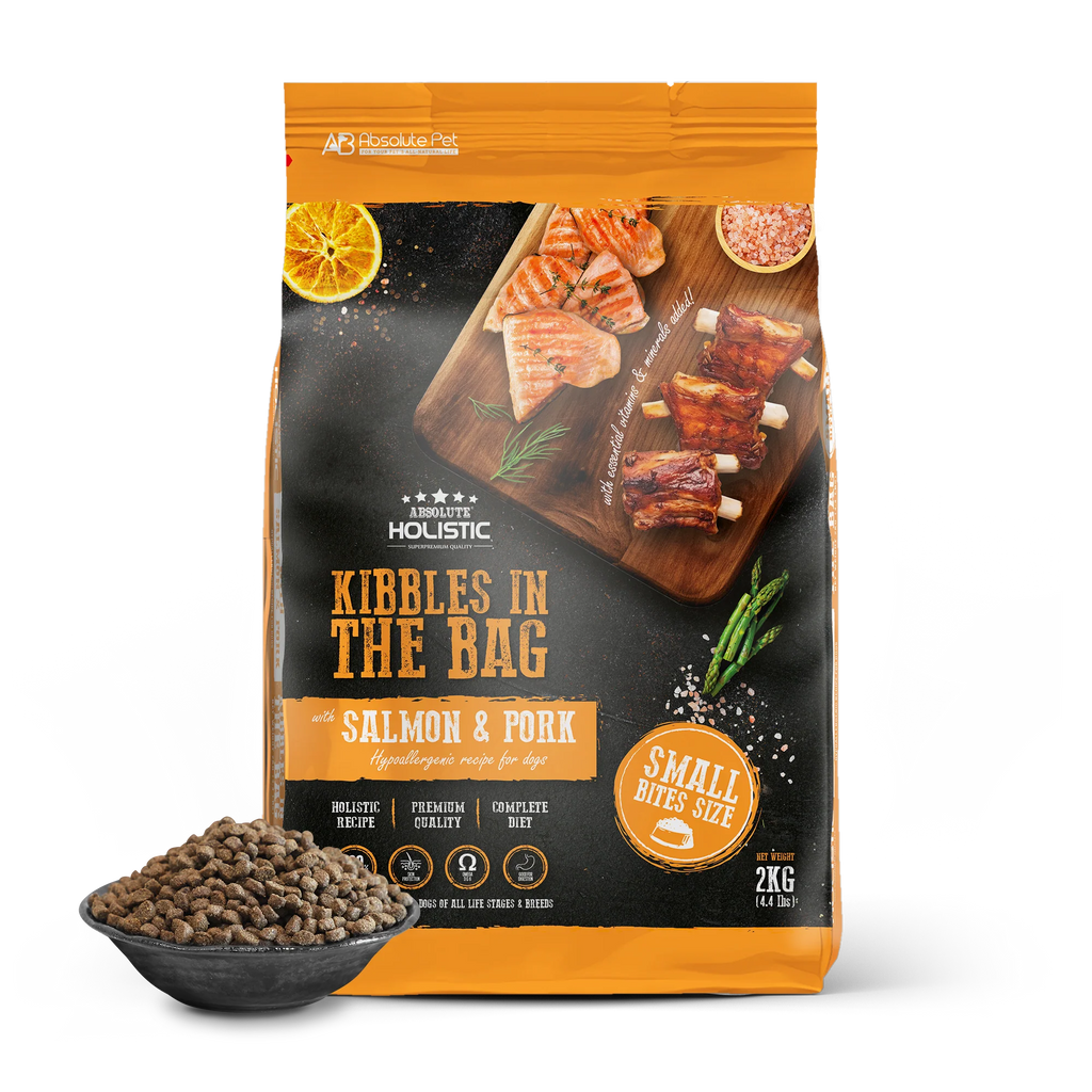 Absolute Holistic Kibbles In The Bag Hypoallergenic Recipe Small Bites Dog Dry Food - Salmon & Pork (Sample).
