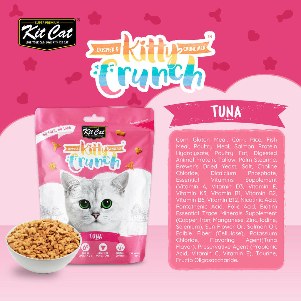 Kit Cat Kitty Crunch Cat Treats - Tuna (60g).