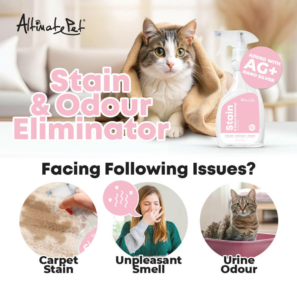 Altimate Pet Stain & Odor Remover Spray with Nano Silver & Enzyme For Cats 946ml.