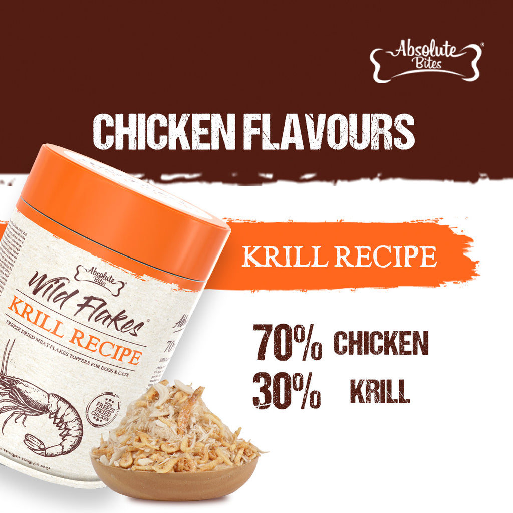 Absolute Bites Freeze Dried Wild Flakes Meat Flakes Toppers for Cats ...