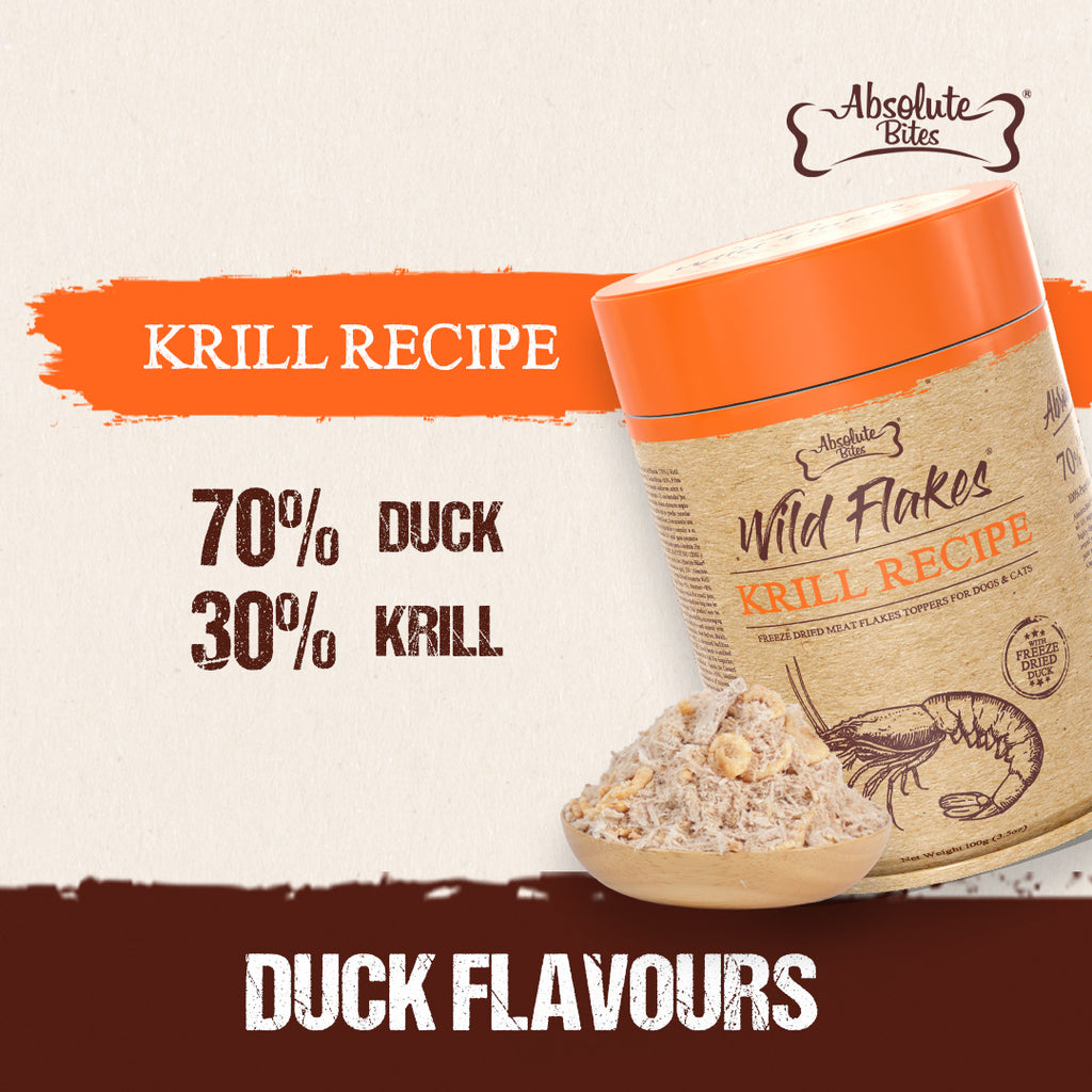 Absolute Bites Freeze Dried Wild Flakes Meat Flakes Toppers for Cats ...