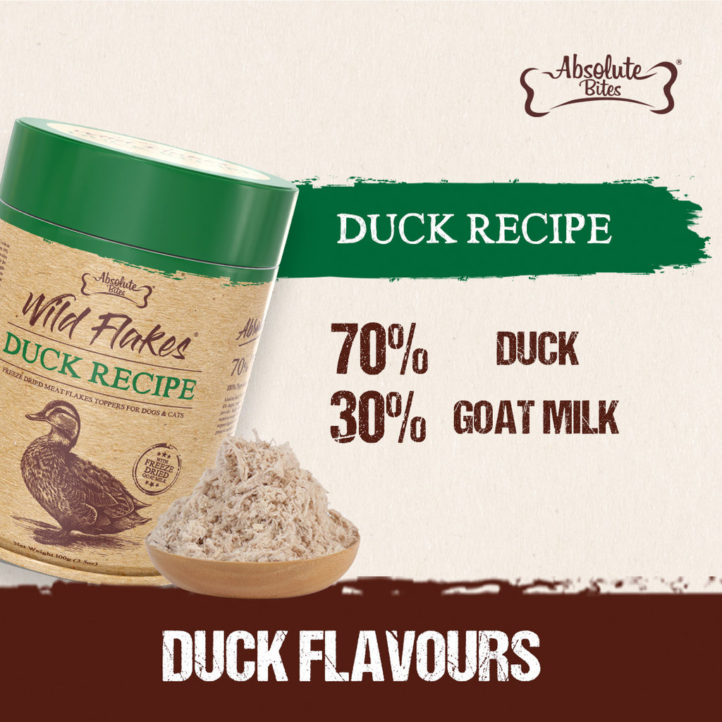 Absolute Bites Freeze Dried Wild Flakes Meat Flakes Toppers for Cats ...