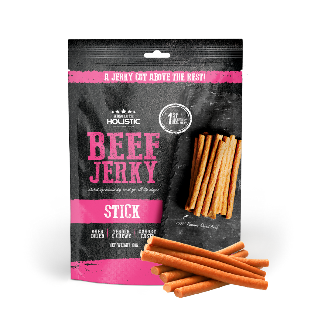 Absolute Holistic Grain Free Treats for Dog - Beef Jerky Loin Stick (100g).