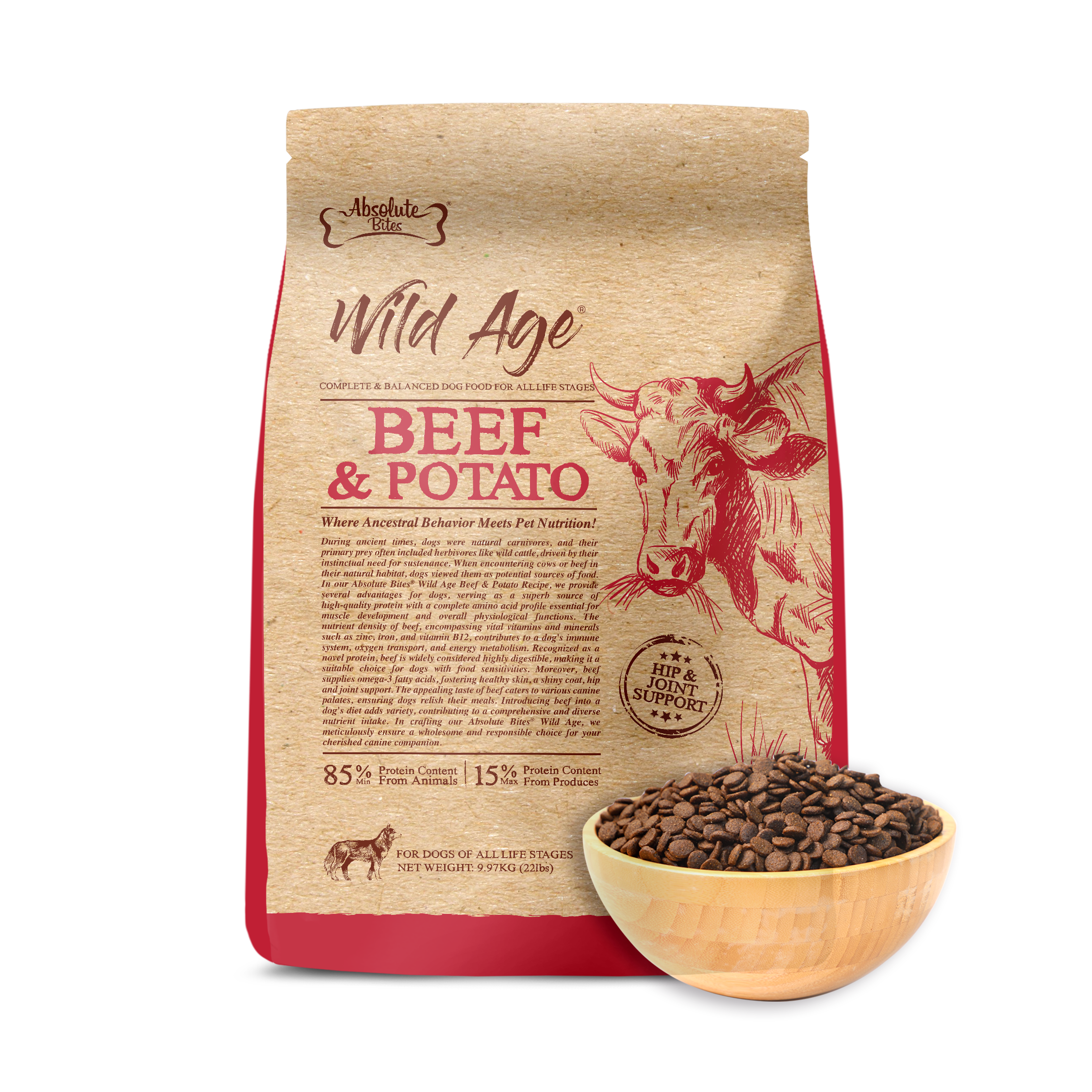 Absolute Bites Wild Age Dry Dog Food (22lbs) – B2K Pet