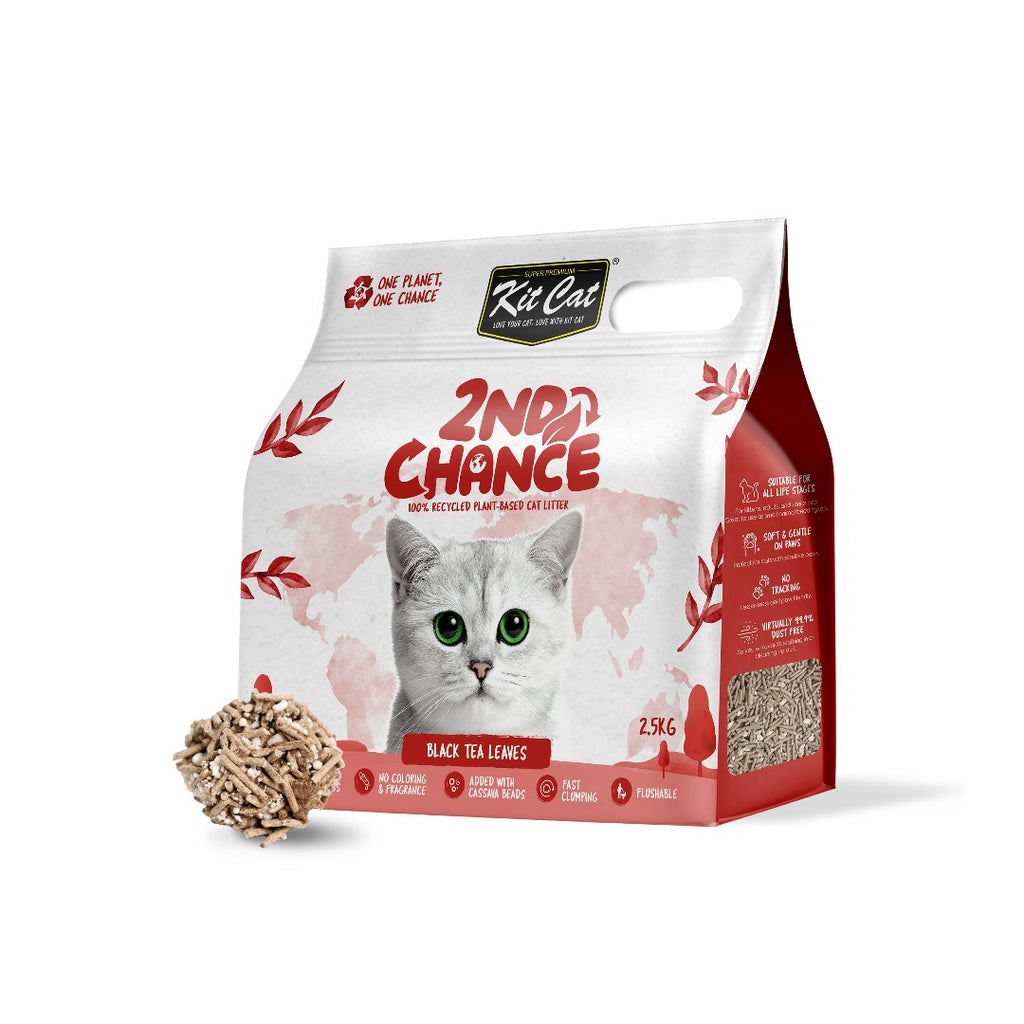 Kit Cat 2nd Chance Plant-Based Cat Litter - Black Tea Leaves (2.5KG).