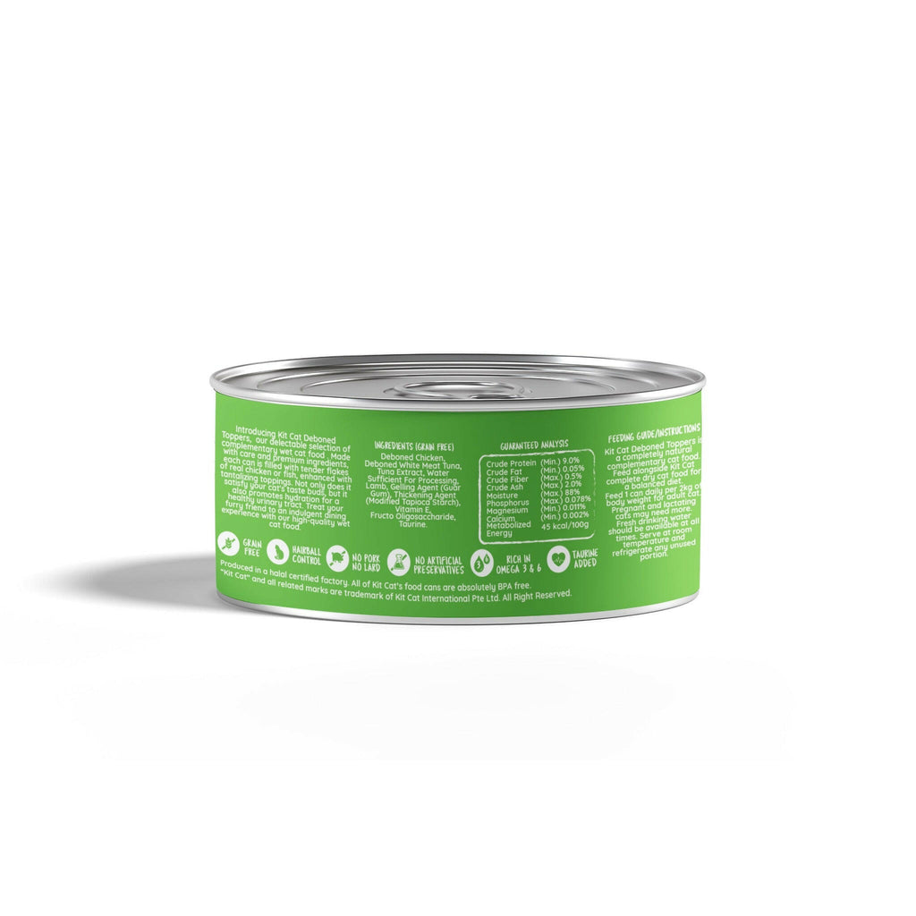 Kit Cat Deboned Toppers Cat Canned Food - Chicken & Lamb Toppers (80g).