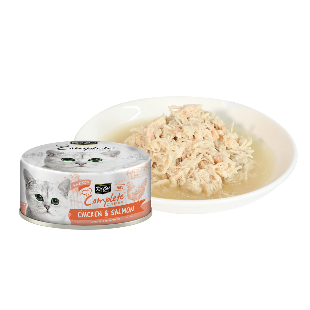 Kit Cat Complete Cuisine Pure Wet Cat Food - Chicken & Salmon (70g).
