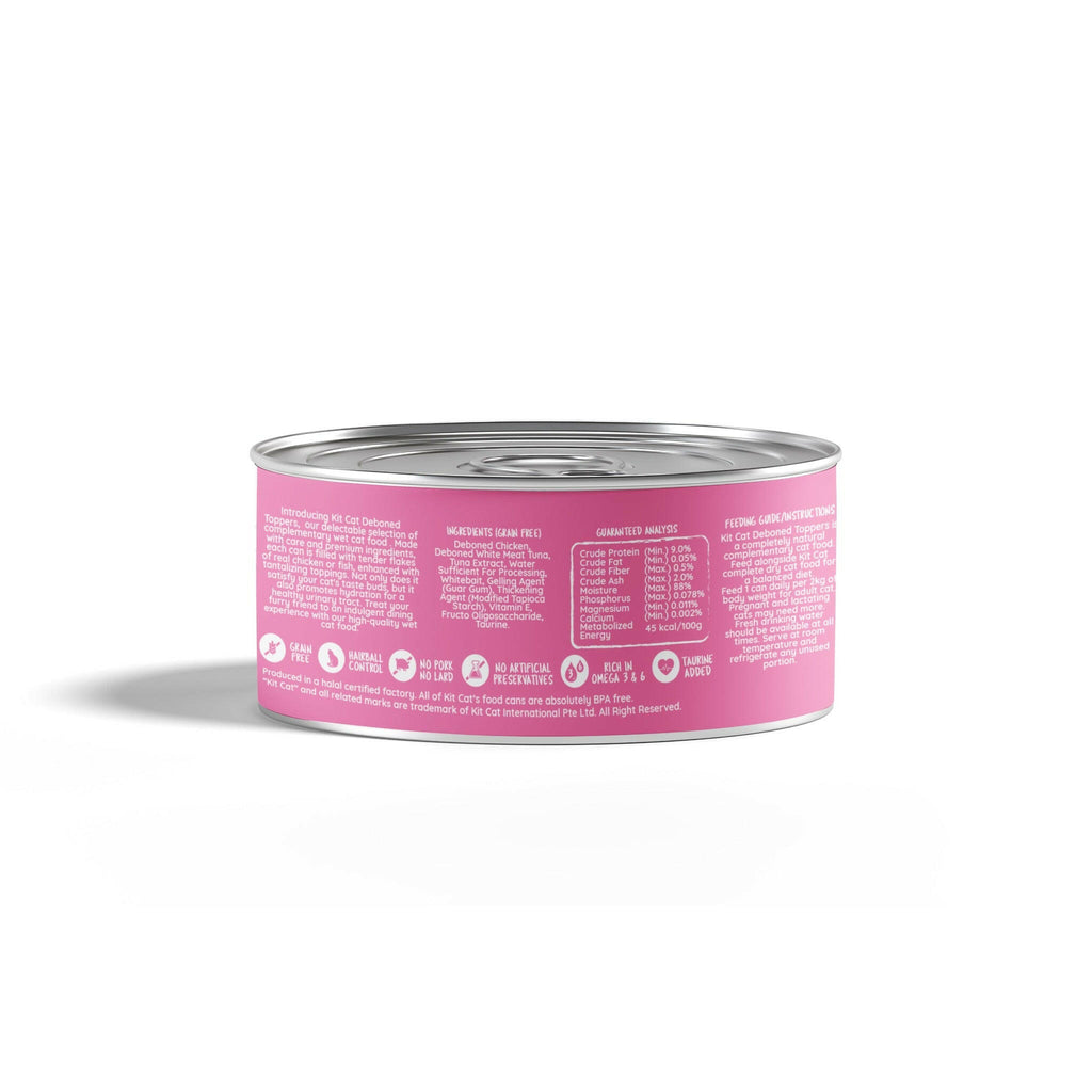 Kit Cat Deboned Toppers Cat Canned Food - Chicken & Whitebait Toppers (80g).