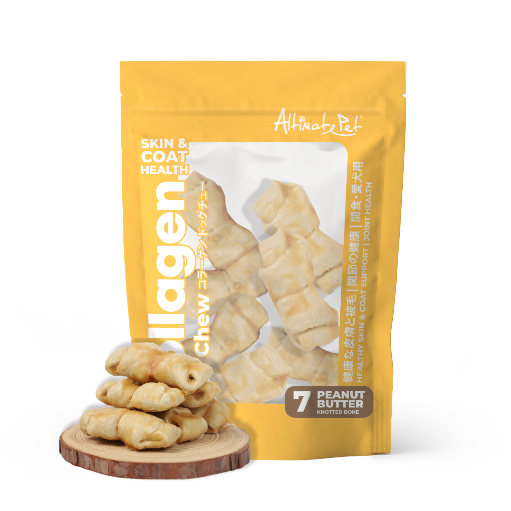 Altimate Pet Collagen Dog Chews - Peanut Butter Knotted Bone 7pcs (90g).