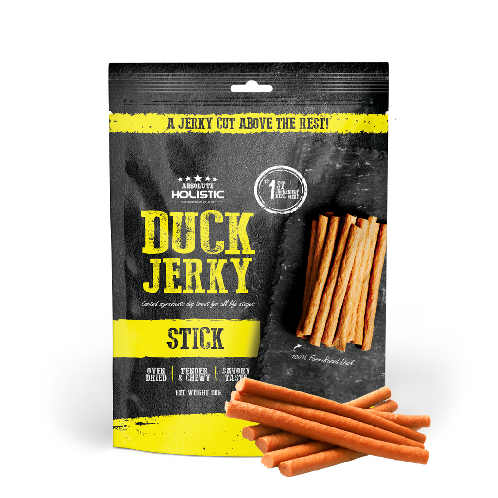 Absolute Holistic Grain Free Treats for Dog - Duck Jerky Loin Stick (100g).