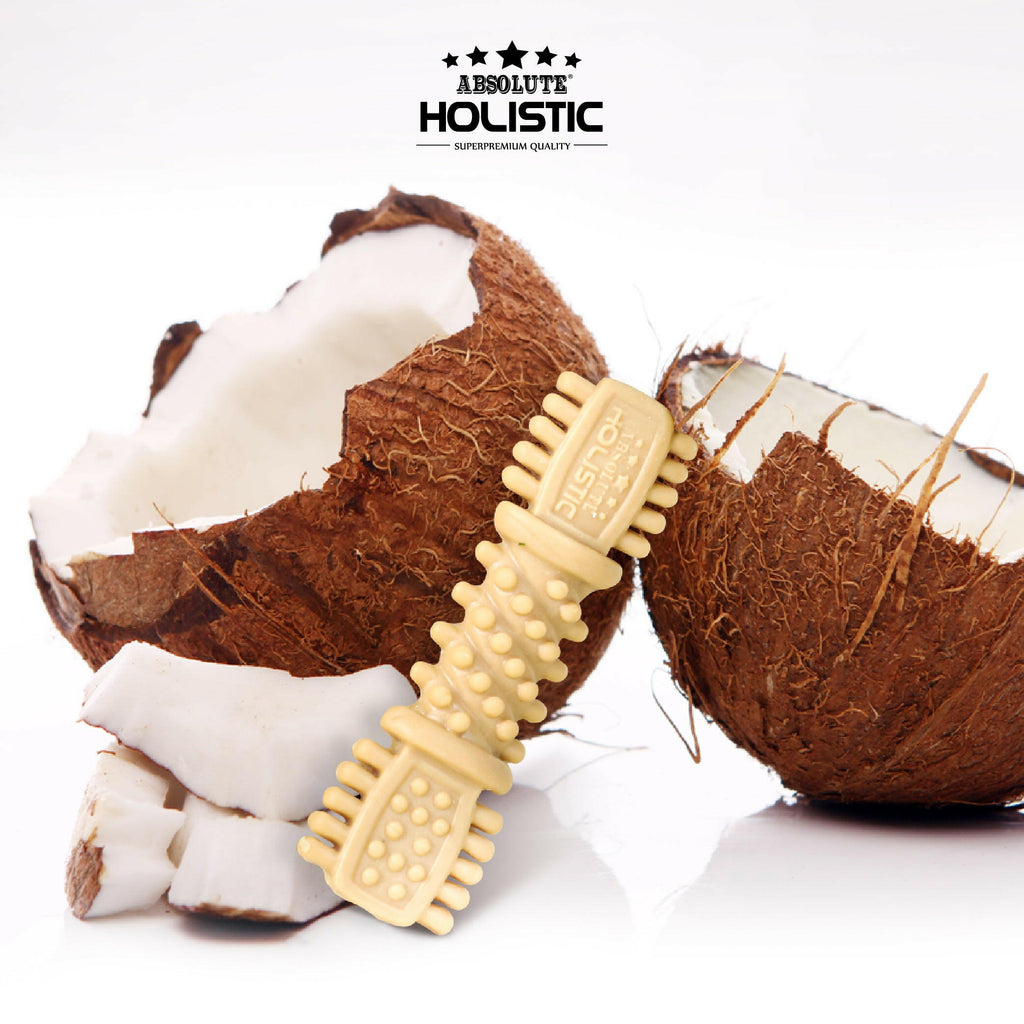 [CTN OF 50] Absolute Holistic BOOST Dental Chew for Dogs - Coconut (4") | Infused with Superfood.