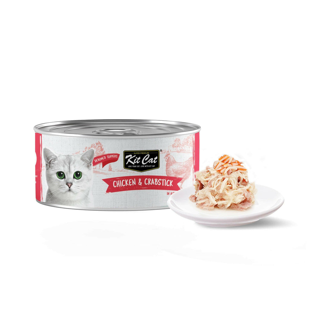 Kit Cat Deboned Toppers Cat Canned Food - Chicken & Crabstick Toppers (80g).