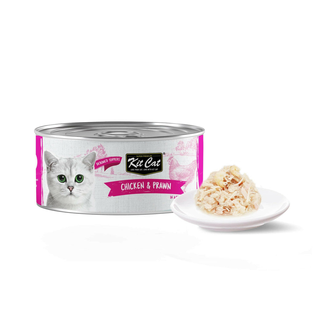 Kit Cat Deboned Toppers Cat Canned Food - Chicken & Prawn Toppers (80g).