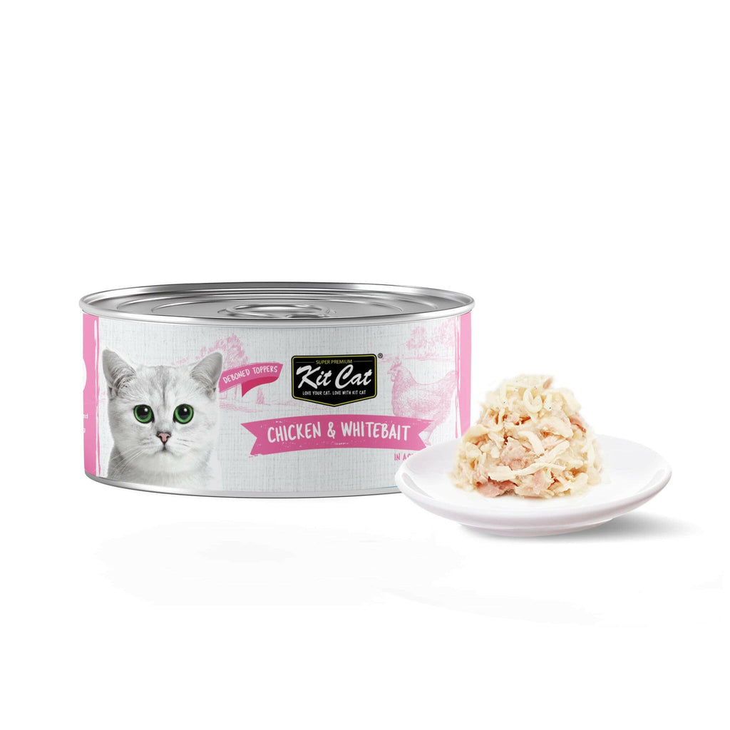 Kit Cat Deboned Toppers Cat Canned Food - Chicken & Whitebait Toppers (80g).